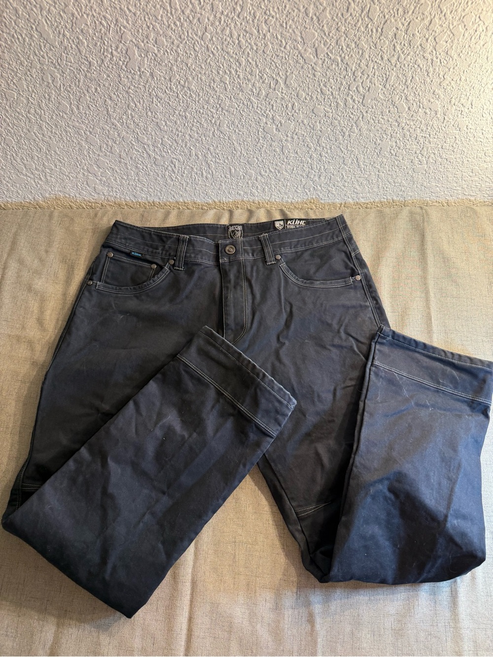 KUHL Rydr Lean Fit Pants Mens 34x30 Vintage Black Patina Dye Cotton Blend Gray